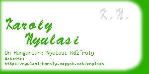karoly nyulasi business card
